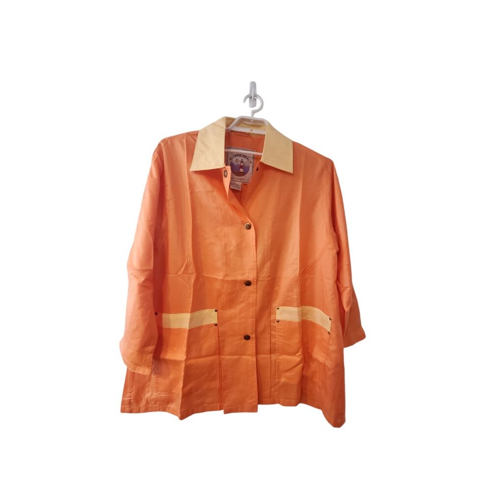 Atlantic Beach nwt jacket tunic top womens 1X oversized 100% silk orange…